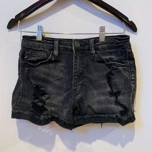 Black jean shorts
